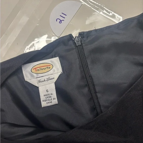 Talbots Irish Linen V-Neck Sleeveless Career Maxi Dress Size 6 Small Back Zip - Picture 6 of 7